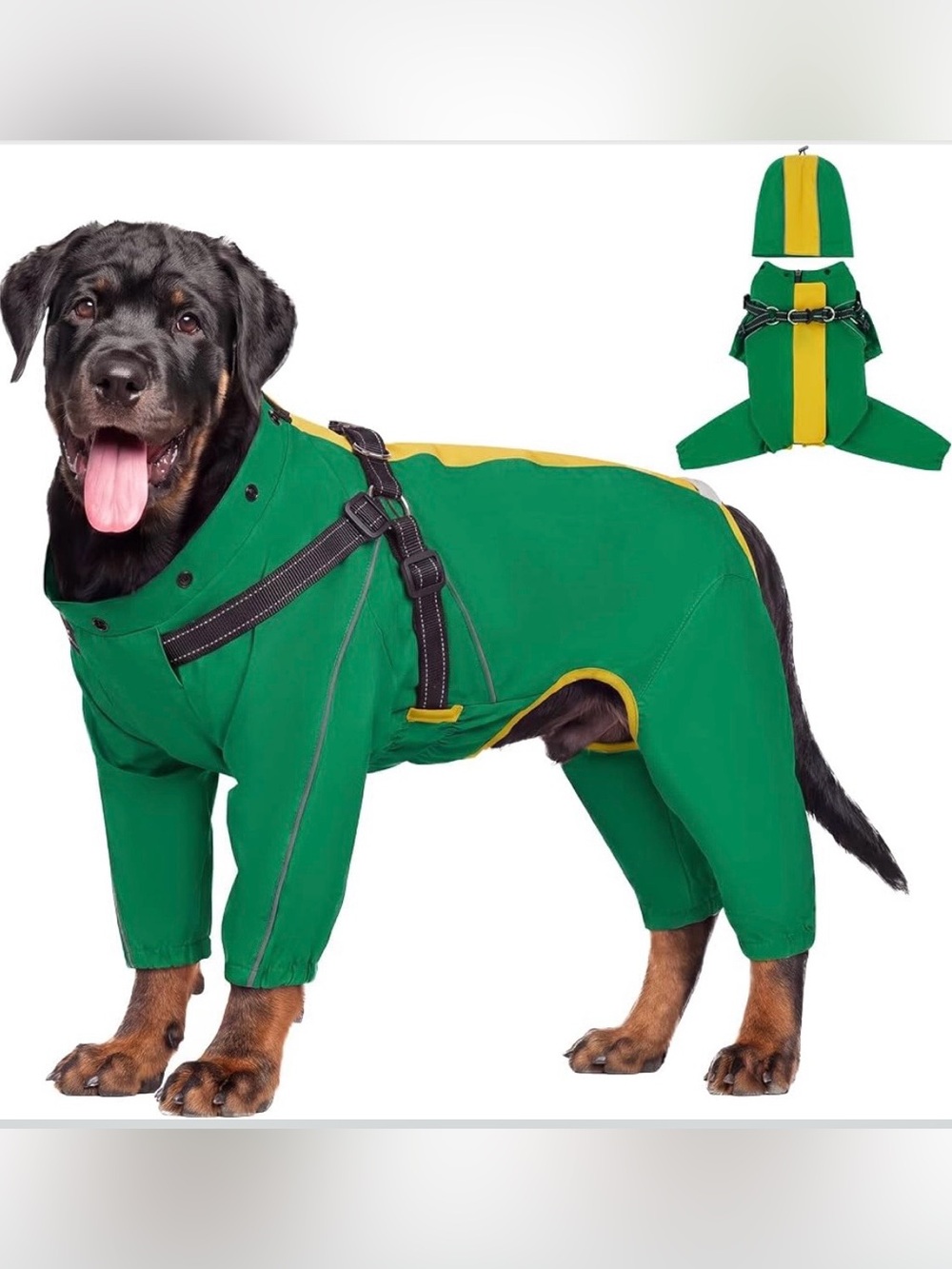 QBLEEV Lightweight Dog Windbreaker, Waterproof Outdoor Jacket, Green, 2XL
Waterp